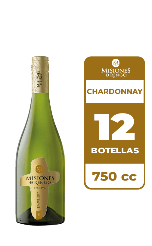 12x Vino Misiones De Rengo Reserva Chardonnay 750cc