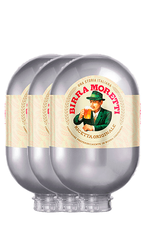 3x Cerveza Barril Birra Moretti Blade 4.5° 8L