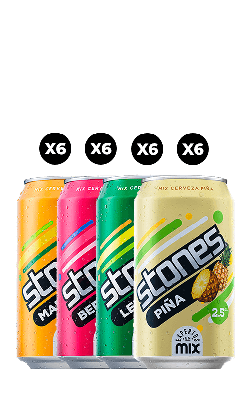 24x Cerveza Mix Stones 2.5° Lata 350cc