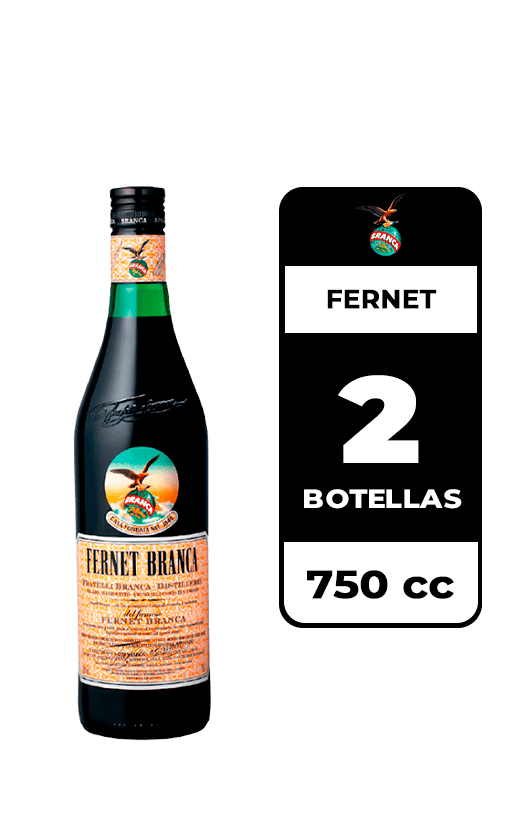 2x Fernet Branca 39° 750cc