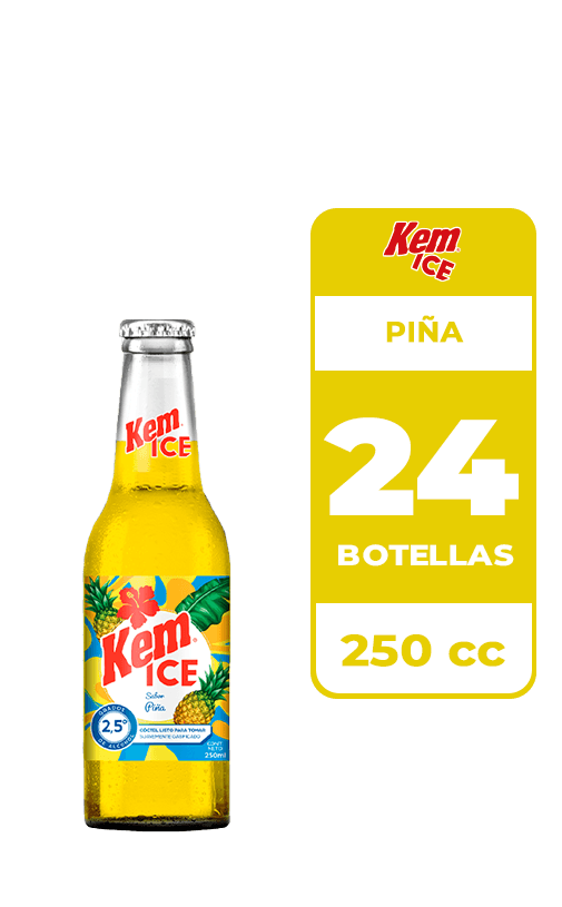 24x Cóctel Kem Ice Piña 2.5° Botella 250cc