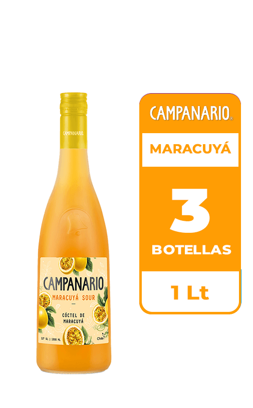 3x Cóctel Campanario Sour Maracuyá 14° 1L