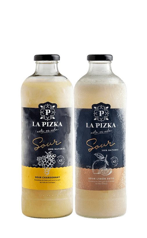 Pack Cóctel Sour Clásico La Pizka 24° 1L + Chardonnay 14° 1L