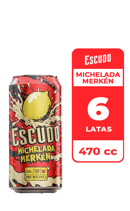 6x Cerveza Escudo Michelada Merkén 5.0° Lata 470cc