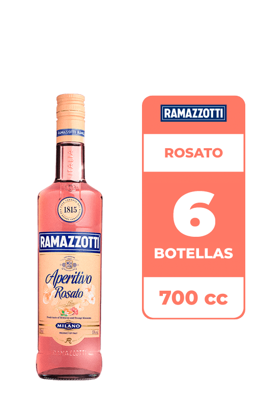 6x Aperitivo Ramazzotti Rosato 15° 700cc