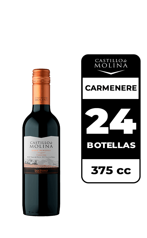 24x Vino Castillo De Molina Carmenere 375cc