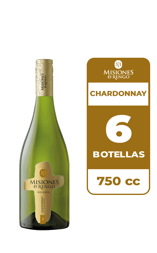 6x Vino Misiones De Rengo Reserva Chardonnay 750cc