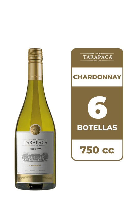 6x Vino Tarapacá Reserva Chardonnay 750cc