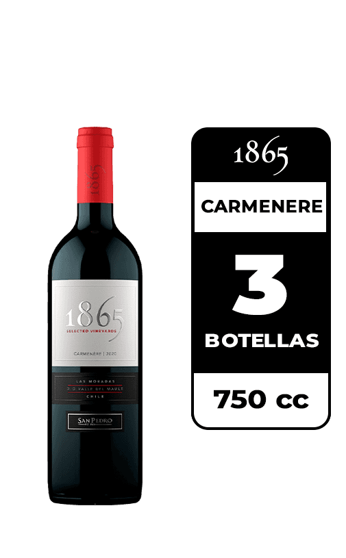 3x Vino 1865 Carmenere 750cc