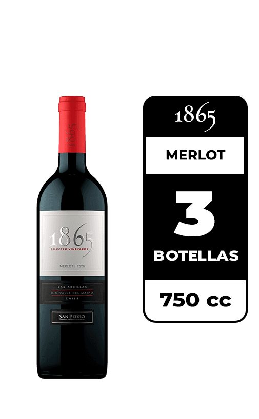 3x Vino 1865 Merlot 750cc