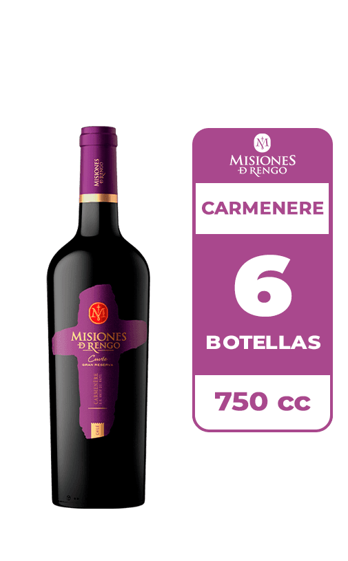 6x Vino Misiones De Rengo Cuvée Carmenere 750cc