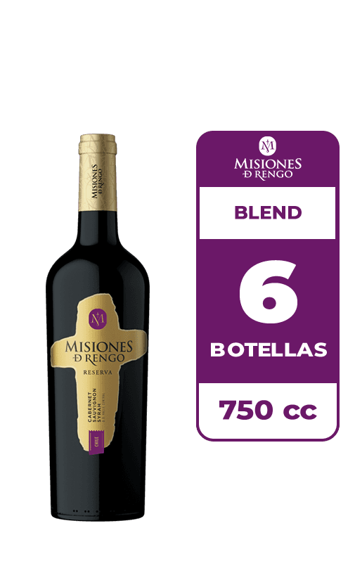 6x Vino Misiones De Rengo Reserva Cabernet Sauvignon - Syrah 750cc