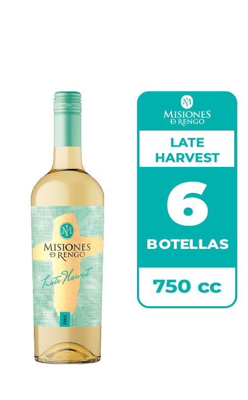 6x Vino Misiones De Rengo Late Harvest 750cc