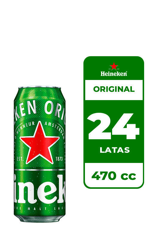 24x Cerveza Heineken 5.0° Lata 470cc