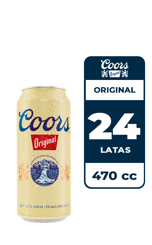 24x Cerveza Coors Original 5.0° Lata 470cc