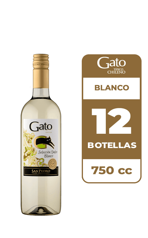 12x Cóctel de Vino Gato Selección Dulce Blanco 750cc