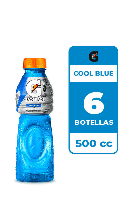 6x Bebida Isotónica Gatorade Cool Blue 500cc