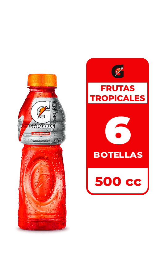 6x Bebida Isotónica Gatorade Frutas Tropicales 500cc